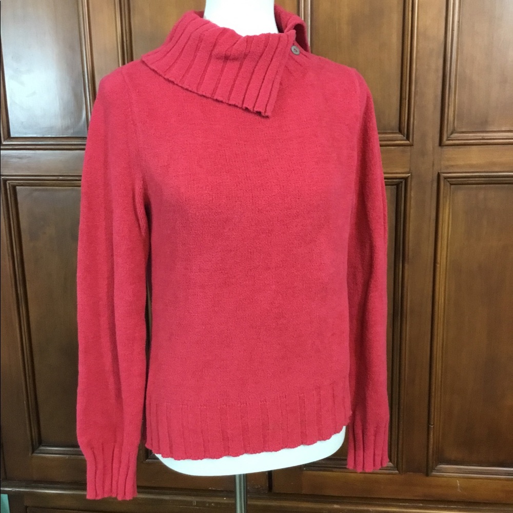 Caslon Womens Sweater Button Cowl Neck Super Soft